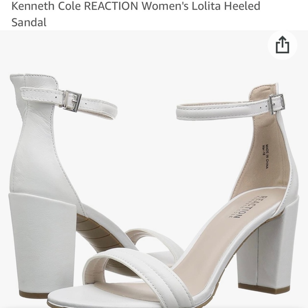 NWT Kenneth Cole Reaction Lolita White Heels sz 8